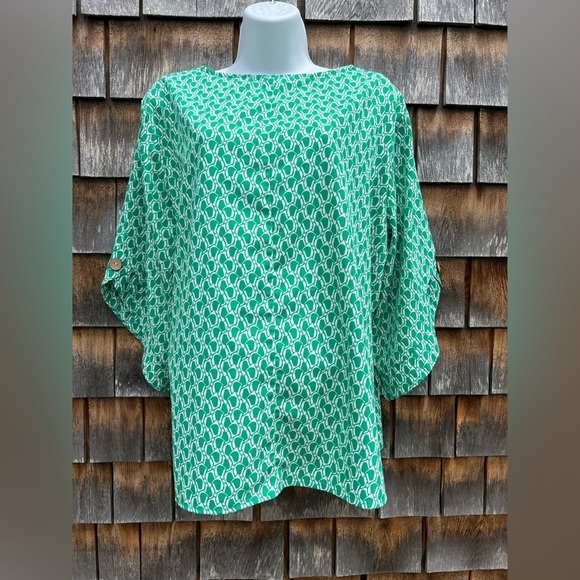 Shein Green Ditsy Floral Top – Plus Size 1X - Picture 3 of 5